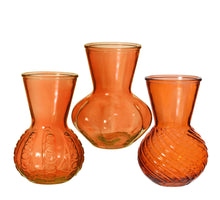 Vase Kristallglas 3er Set Ø13 H.18 cm orange