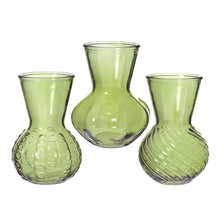 Vase Kristallglas 3er Set Ø13 H.18 cm hellgrün