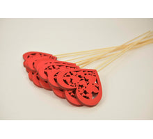 pb. 9 Herzen/Stab 50cm rot 10x10cm