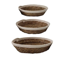 S/3 Tablett D33 H8cm Natur/Weiß