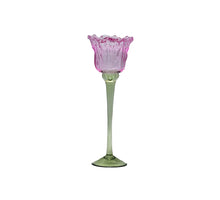 Teelichthalter Flor D9 H26cm Rosa