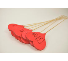 pb. 8 Schaumstoffherzen m/Liebe/Stick rot 10 cm