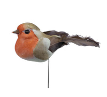 w/b. 6 Vögel/Draht gelb 8.5x3.5cm