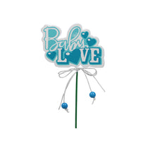 pb. 10 Holzdeko/Stick blau 7,5x5 cm