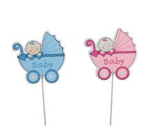 pb. 8 Kinderwagen/Stock rosa/blau 60x65 mm