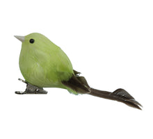 w/b. 8 Vögel/Clip grün 10 cm