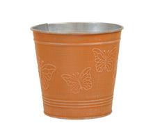 Metallkorb mit Schmetterlingen orange Ø 12,5x11,5 cm