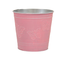 Metallkorb mit Schmetterlingen rosa Ø 12,5x11,5 cm