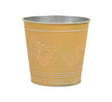 Metallkorb mit Schmetterlingen gelb Ø 12,5x11,5 cm