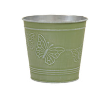 Metallkorb mit Schmetterlingen grün Ø 12,5x11,5 cm