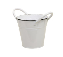 Metallkorb mit Ohren weiß Ø 13x12 cm