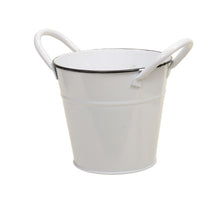 Metallkorb mit Ohren weiß Ø 14x13 cm