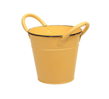 Metallkorb mit Ohren gelb Ø 13x12 cm