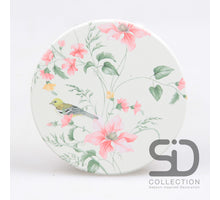 SET/4 UNTERSETZER RUND VOGEL ROSA 10X10X0,7 CM