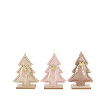 Baumstoff mit Holzsockel 13.5x5x19cm Braun gemischt