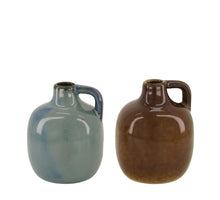 Vase Keramik Ø7.5x20.8cm Gemischt Blau/Braun
