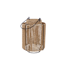 Laterne aus Papierkordel mit Henkel Ø18,5xH26cm naturfarben