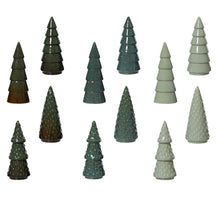 Baum aus Porzellan, 12er-Set, verschiedene Farben: Khaki/Türkis/Grün, D9 H21cm