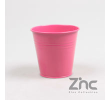 MAGENTAFARBIGER, VERZINKTER TOPF, HÖHE 10 CM