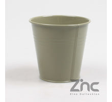Topf olivgrün, verzinkt, H10 cm
