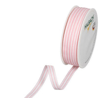 Rolle Streifen Bänder 10mm 35mtr blass rosa/weiß