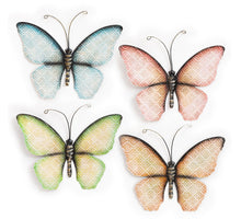 METALL SCHMETTERLING PASTELL 30X21CM 4 SORTIERT