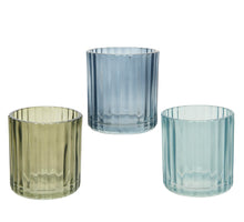 Teelichthalter Glas opalisierend lackiert 3 Stk. D7,3 H8cm