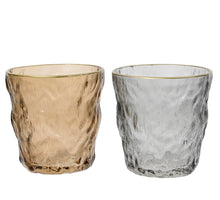 Teelichthalter Glas ''Stone'' 2 sortiert H9.5 D9cm