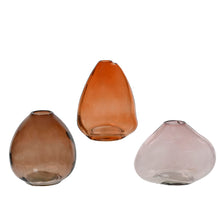 Vase Glas 3 sortiert Natur H10.5 D9cm