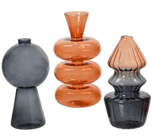 Vase Glas ''organisch'' 3 sortiert multi H15,2 D8,5cm