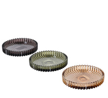 Glas-Kerzenständer mit Riffelung, 3er-Set, D10 H1,7cm