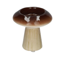 Teelichthalter Pilz Russle Braun D9 H9,5 cm Keramik