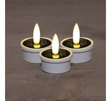 SOLAR-TEELICHT 3D-LONTEN-SET, 3 STÜCK, WEISS / BLISTER