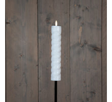 SOLAR SWIRL FACKEL WEISS 3D DOCHT 21X4CM AUF 76CM STAB