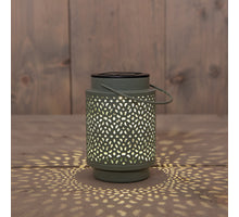 Solar-Laterne 1 LED Metall 8,5x8,5x12cm Oliv