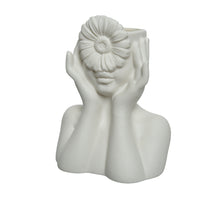 Vase aus Keramik weiß 13x9.5x16.5cm