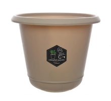 Blumentopf aus Kunststoff taupe dia15x14cm