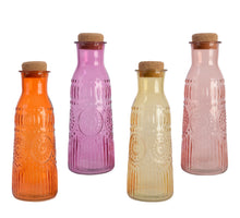 Wasserkaraffe Glas 4 Farben sortiert H.27cm T.9.5cm