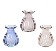 Glasvase 3-farbig, sortiert, D7 H9cm