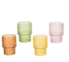 Stimmungslicht/Trinkglas 4-farbig sortiert D7 H9,2cm