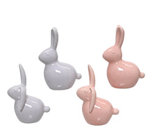 Porzellan-Kaninchen 4ass lilamix 5x8x12cm