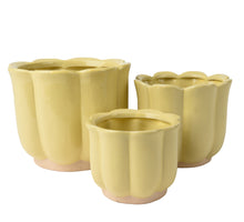 3er Set Keramik-Pflanzgefäße gelb D17,5 H14,5cm