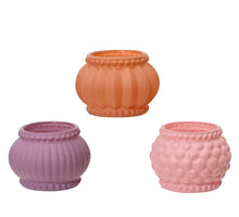 Teelichthalter Glas 3 Farben sortiert matt H.5cm T.7cm