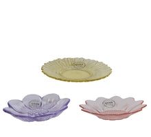 Teller Glas ''Frühling'' 3 Farben sortiert H.1.5cm T.12cm