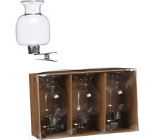 Clip Vase Glas 3 Stück - h6xd4cm