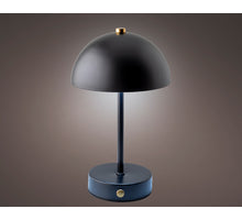 LED-Akku-Tischleuchte aus Metall, schwarz/warmweiß, Ø 15 cm, H 25 cm