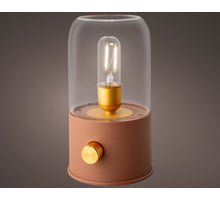 LED-Akku-Campinglampe, Terrakotta-Kunststoff, Innendurchmesser 11 cm x H 20 cm