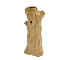 VASE 12,5X12X25CM BAUM PORZELLAN BRAUN