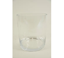 Zylindrisches Glas ''Milan'' klar H18 T16cm dicker Rand/geschliffen