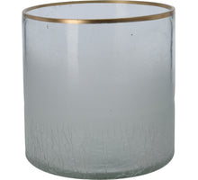 TEELICHTHALTER ''FROST'' 10CM MIT GOLDRAND